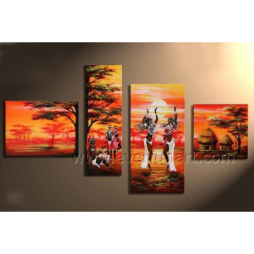 100% Handmade African Art Oil Painting on Canvas (AR-148)